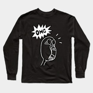 OMG funny shocked face Long Sleeve T-Shirt